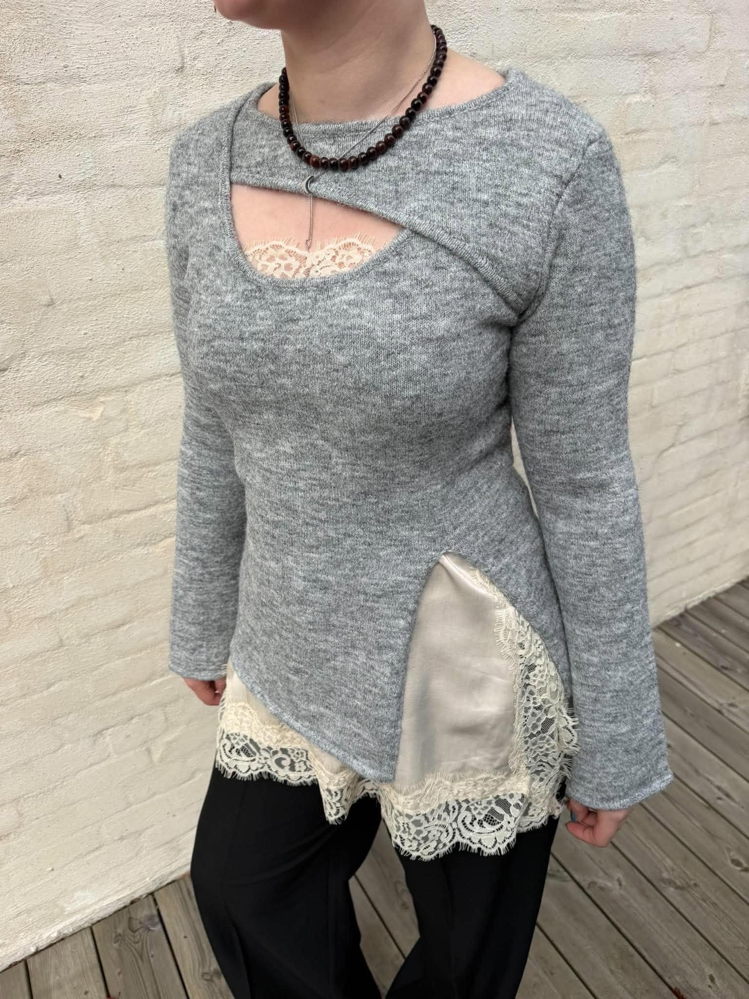 PCVALLIE Pullover - Medium Grey Melange